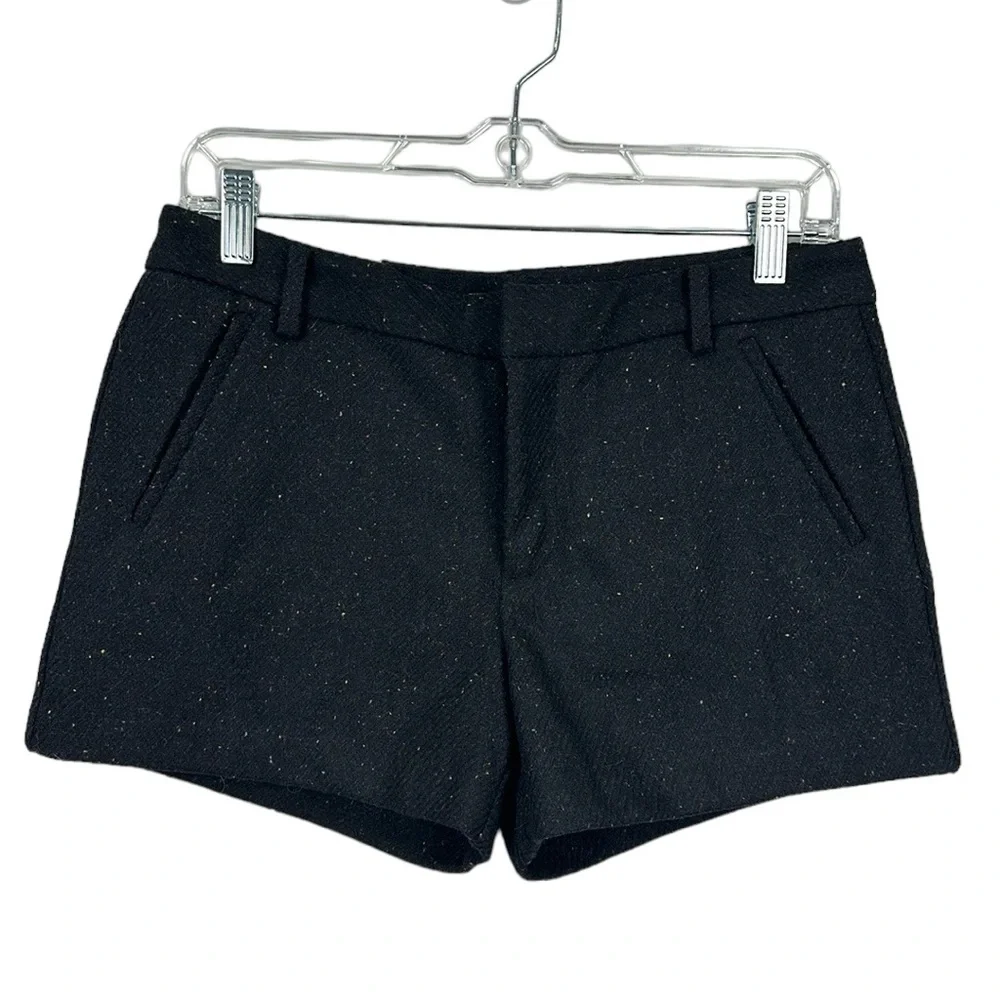 GAP NWT Wool Blend Speckled Black Lined Shorts Size 1 NEW